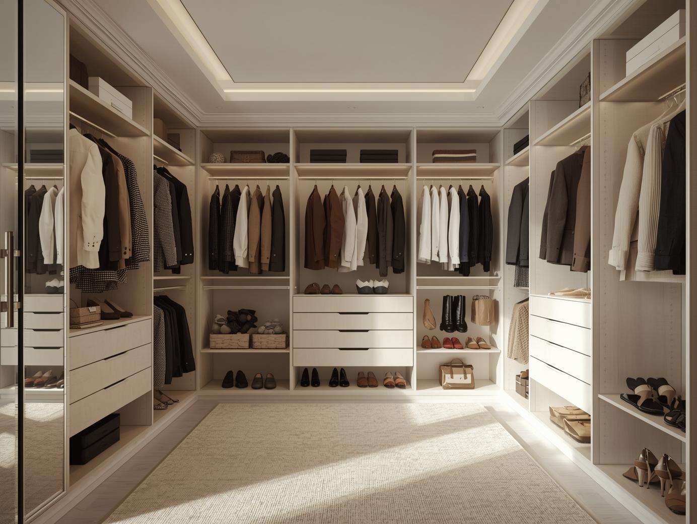 Streamlined closet after professional organization